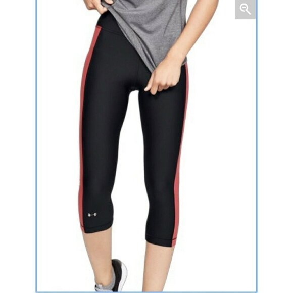 Under Armour crop Pants HeatGear Armour Black Small athletic wear - Picture 1 of 12